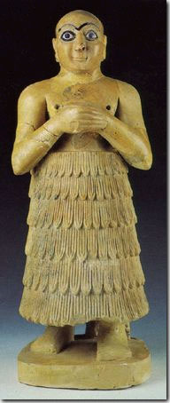 Mari_WorshipperStatuette.jpg - Temple of Ninni-zaza, Statuette of a worshipper, Gypsum, 2500 BC, 53 x 18 x 21 cm, Mari, Syria