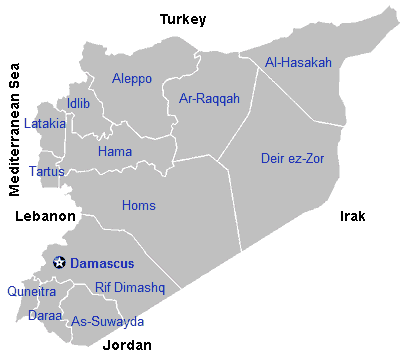 Syria Governorate map